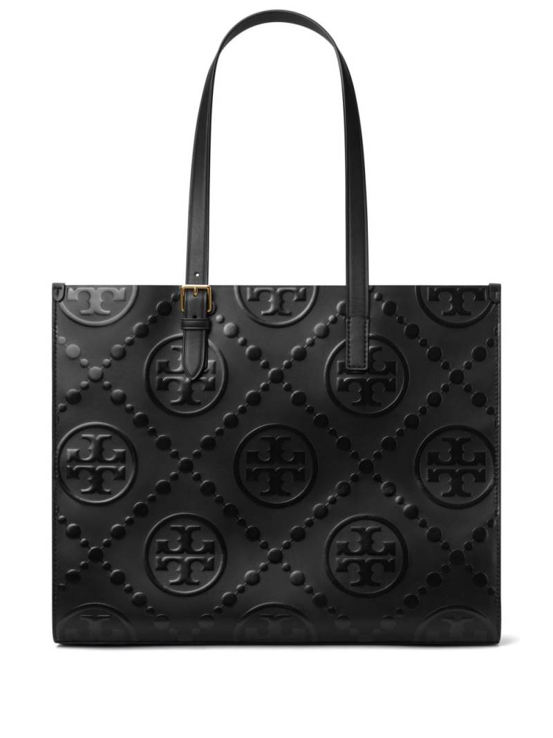 Tory Burch T Monogram-embossed tote bag - Black von Tory Burch