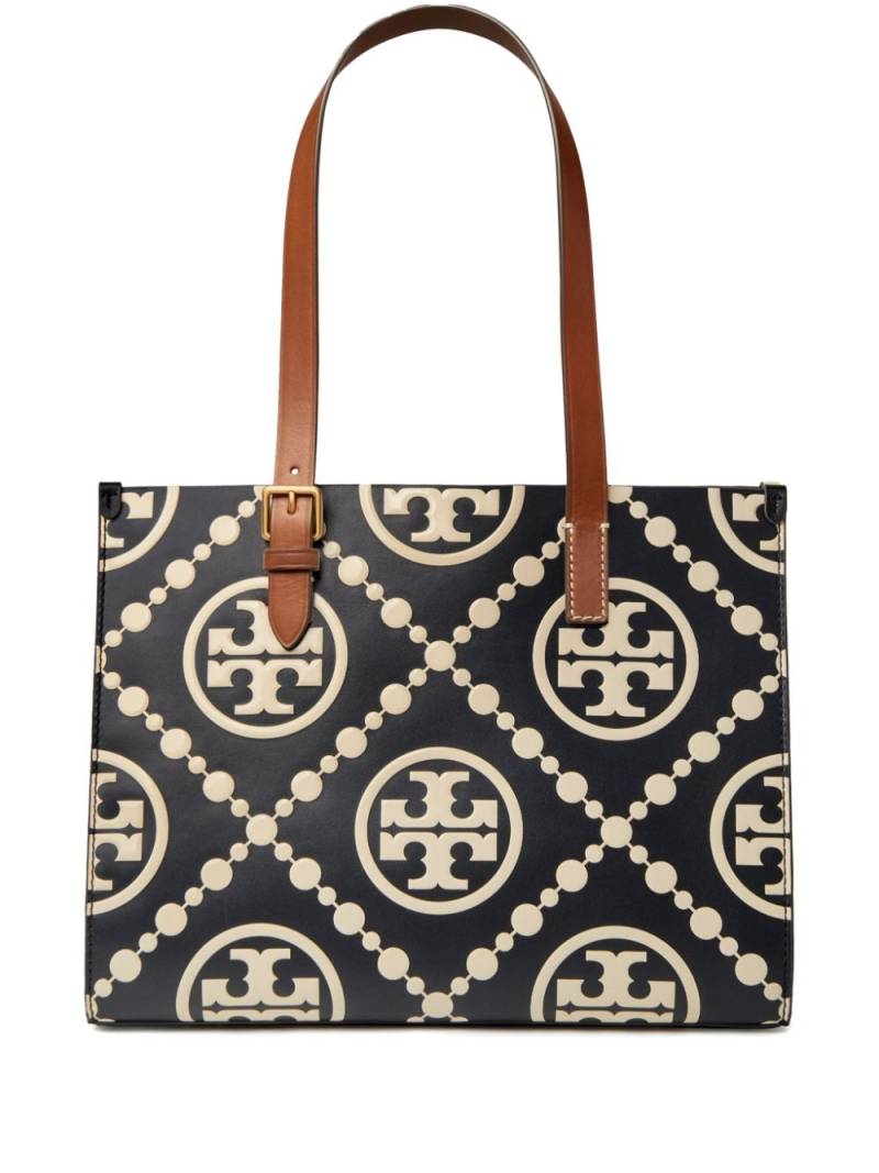 Tory Burch T Monogram leather tote bag - Black von Tory Burch