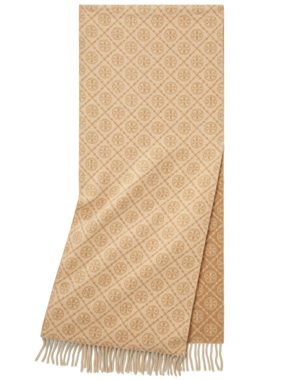 Tory Burch T Monogram scarf - Neutrals von Tory Burch