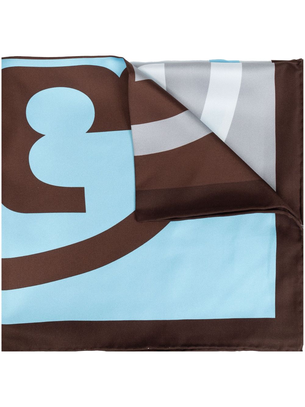 Tory Burch colour-block silk neckerchief - Brown von Tory Burch