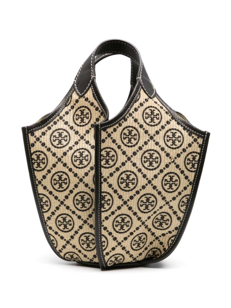 Tory Burch T-monogram Lampshade leather tote bag - Neutrals von Tory Burch