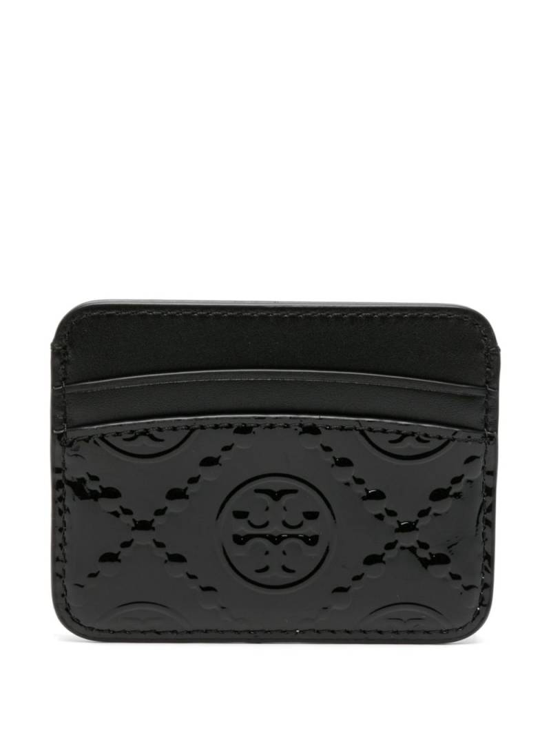 Tory Burch T-monogram leather cardholder - Black von Tory Burch