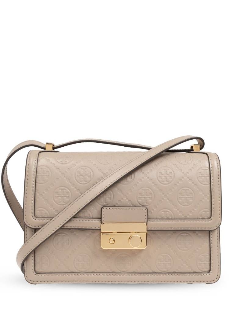 Tory Burch T Monogram leather shoulder bag - Neutrals von Tory Burch