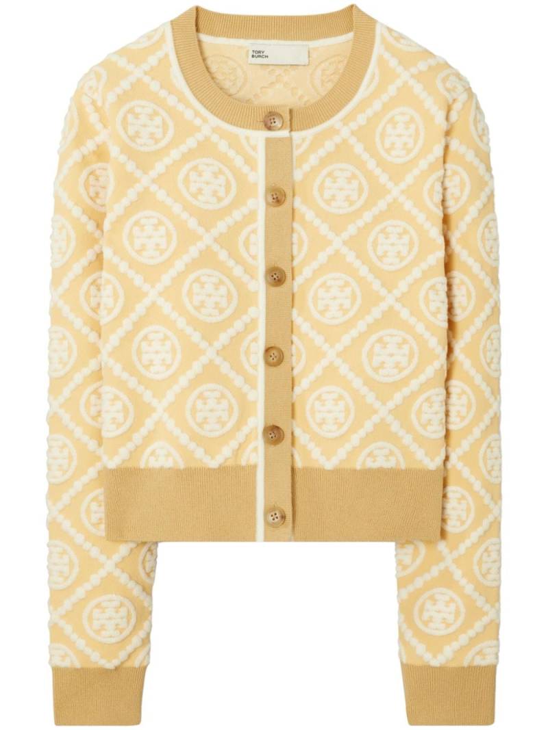 Tory Burch T-monogram wool-blend cardigan - Neutrals von Tory Burch