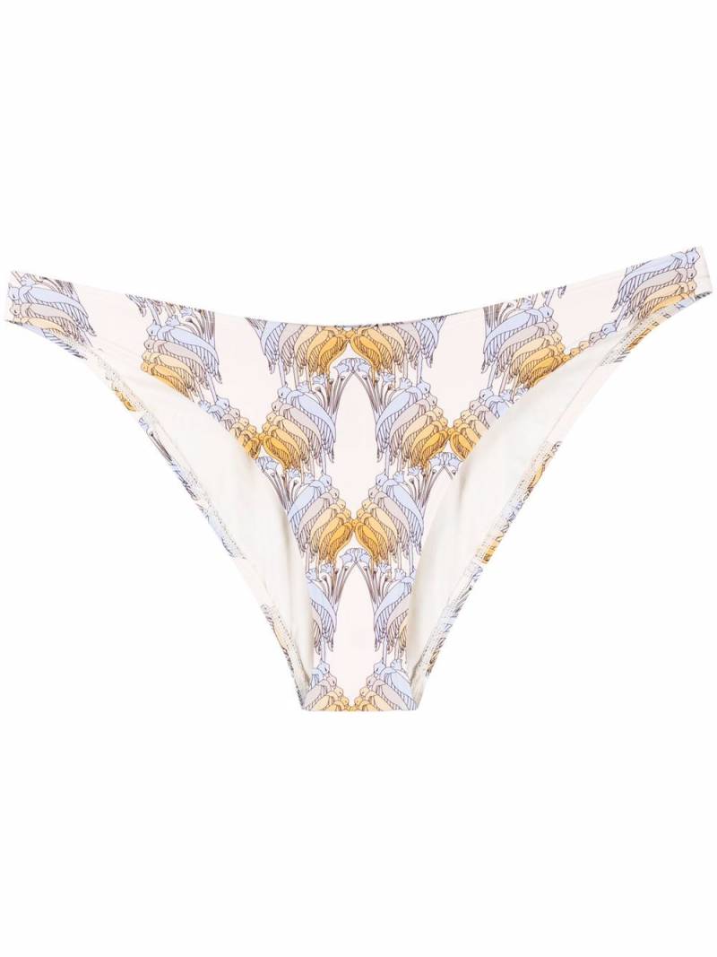 Tory Burch abstract-print bikini briefs - Neutrals von Tory Burch