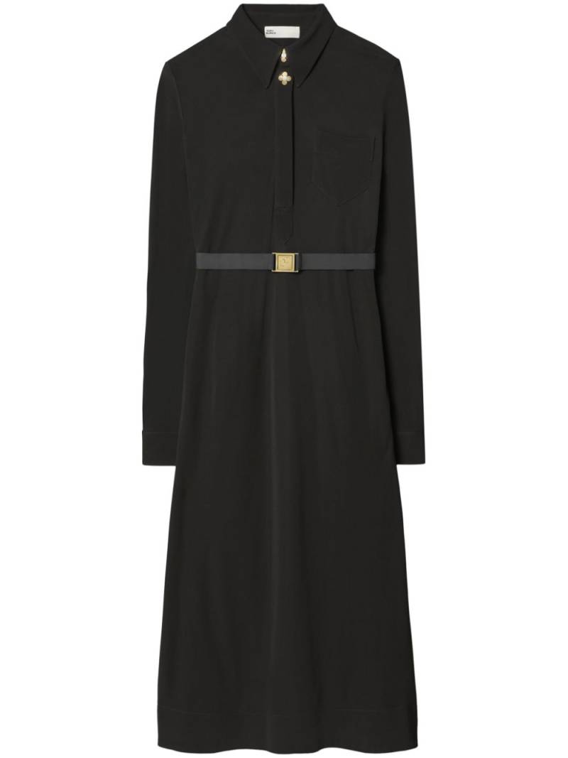 Tory Burch belted jersey shirt dress - Black von Tory Burch