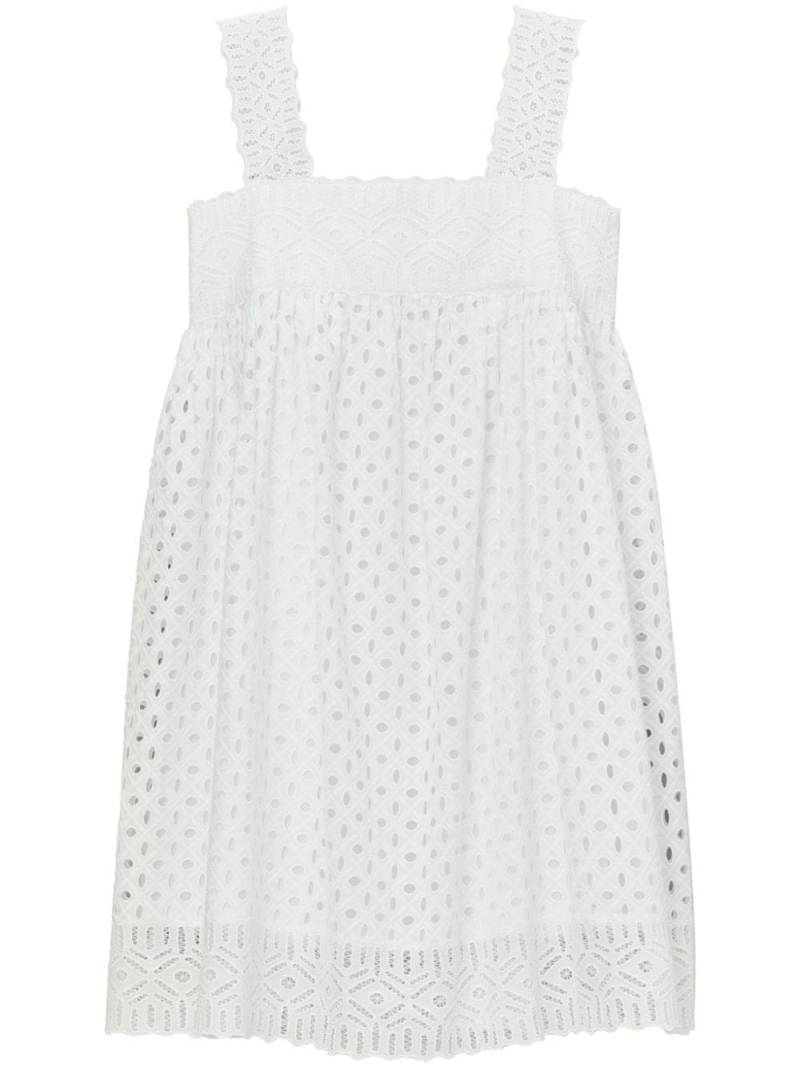 Tory Burch broderie-anglaise cotton minidress - White von Tory Burch