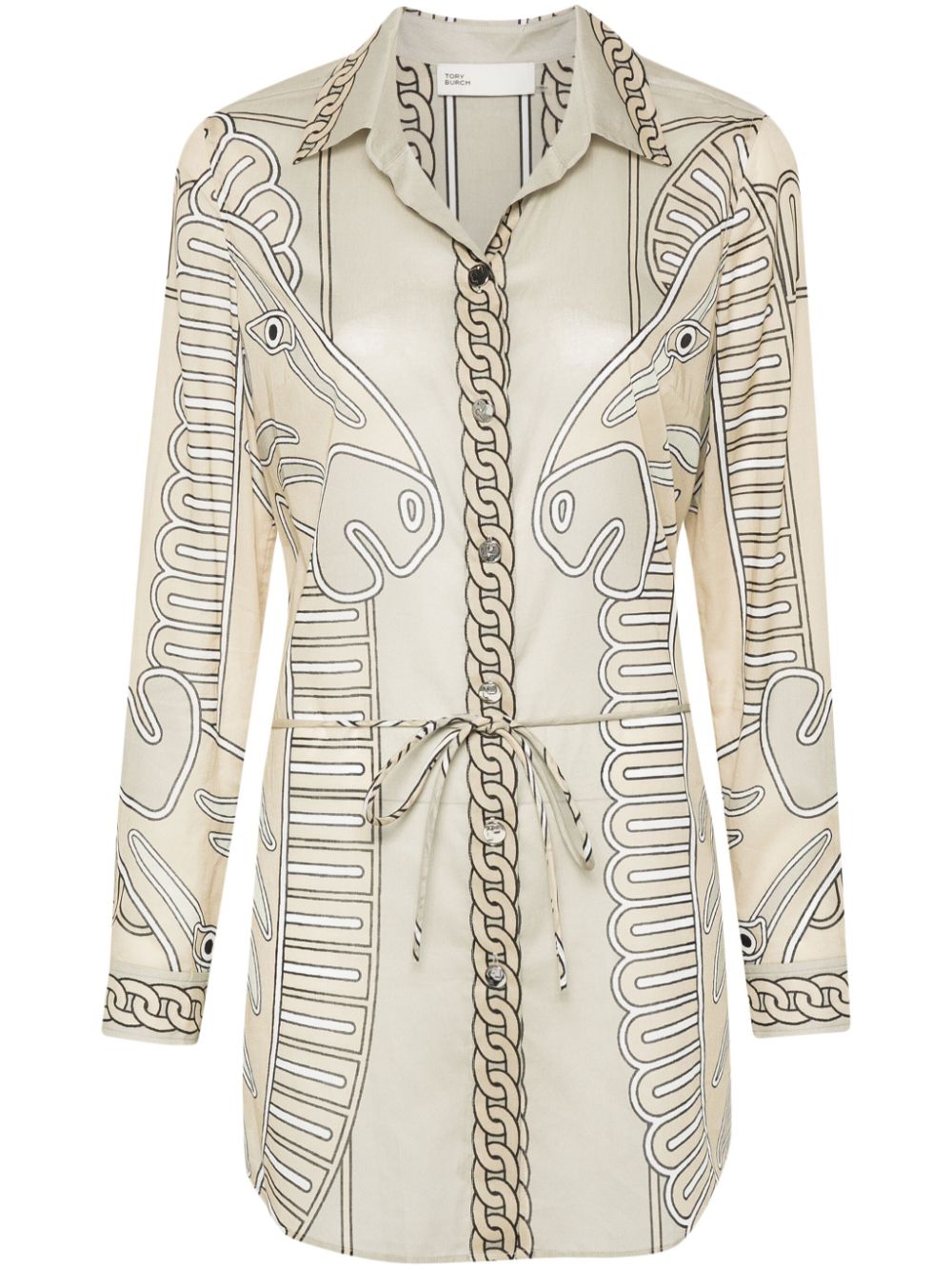 Tory Burch camp-collar cotton shirt - Neutrals von Tory Burch