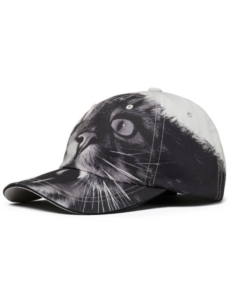 Tory Burch cat-print baseball cap - Grey von Tory Burch