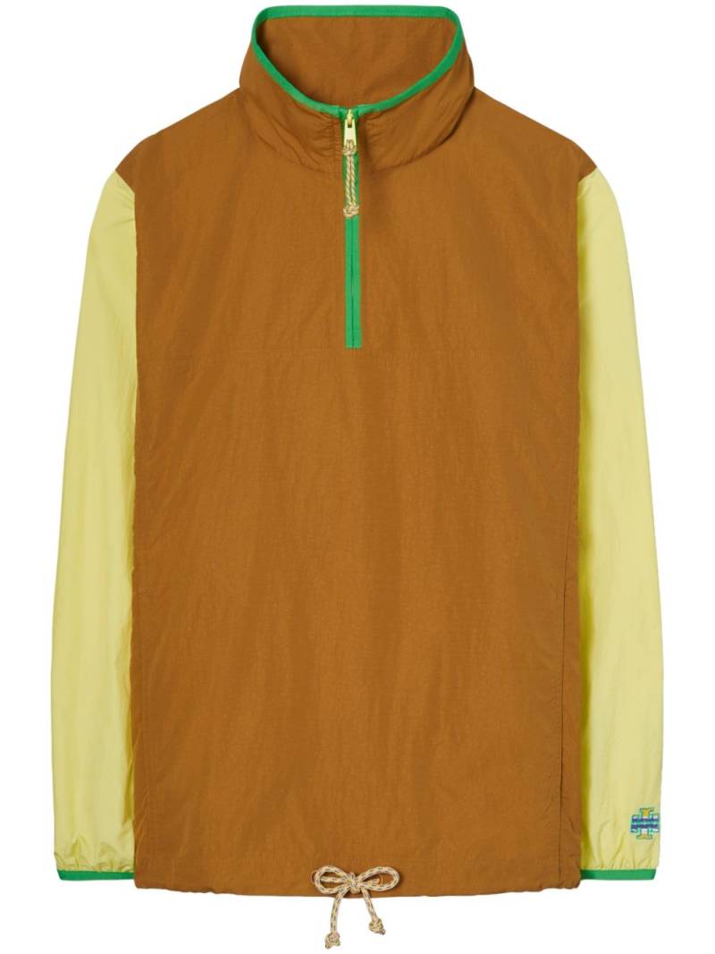 Tory Burch colour-block quarter-zip windbreaker - Brown von Tory Burch