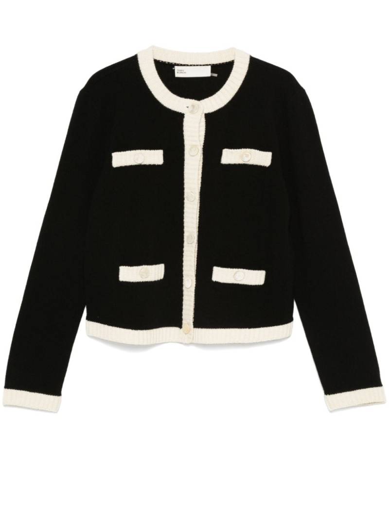 Tory Burch colourblock cardigan - Black von Tory Burch