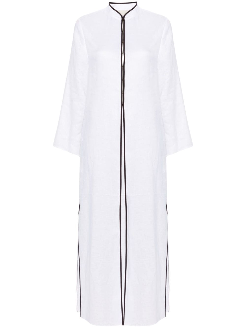 Tory Burch contrasting-trim linen maxi caftan - White von Tory Burch