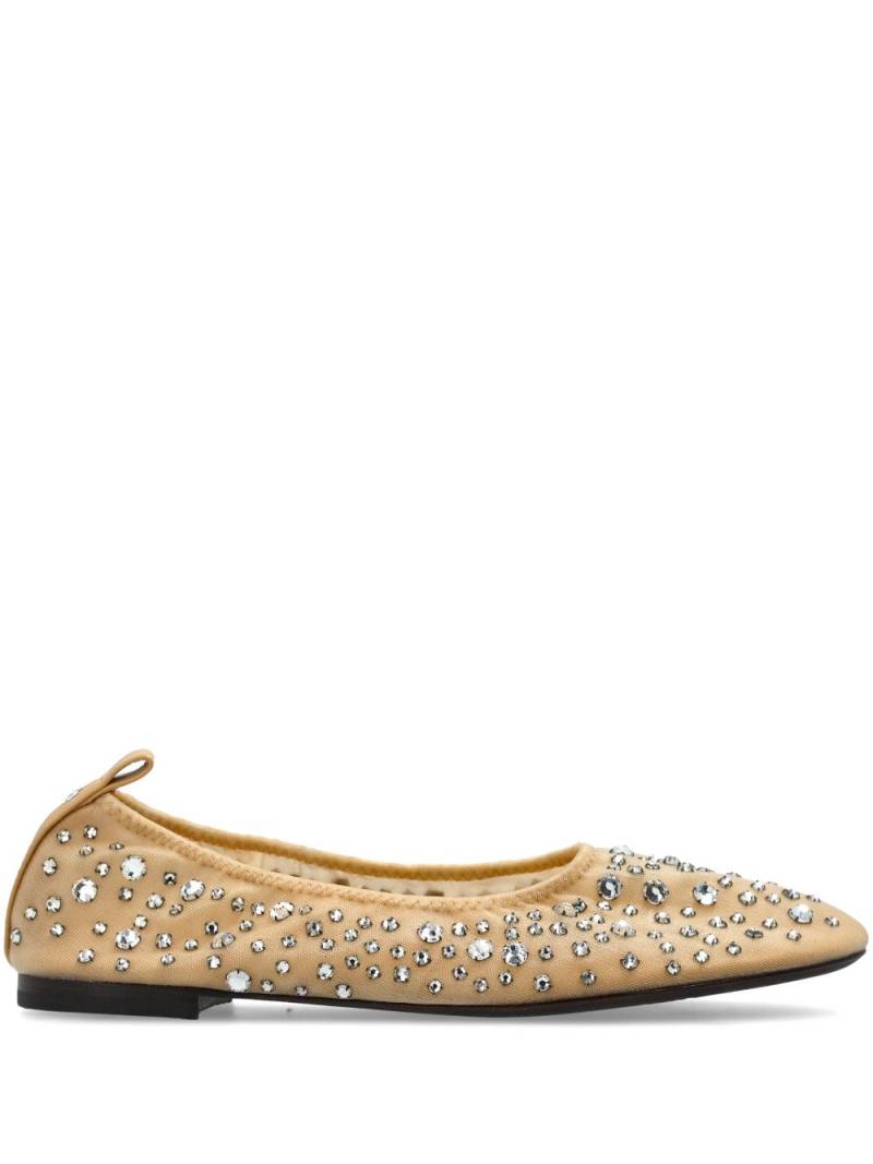 Tory Burch crystal embellished ballerina shoes - Neutrals von Tory Burch