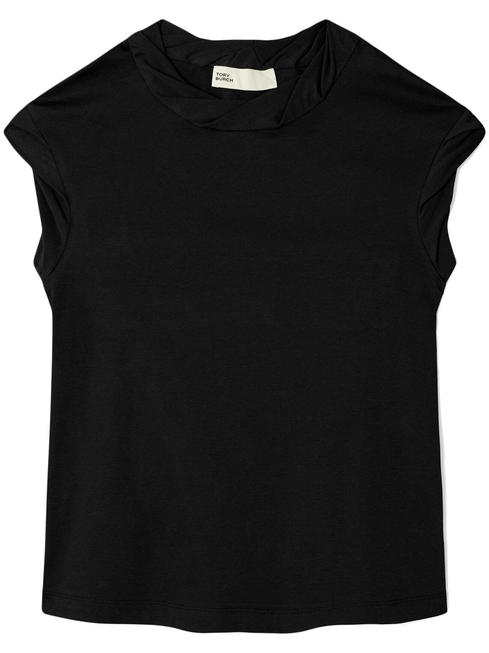 Tory Burch drape-detail cotton vest - Black von Tory Burch