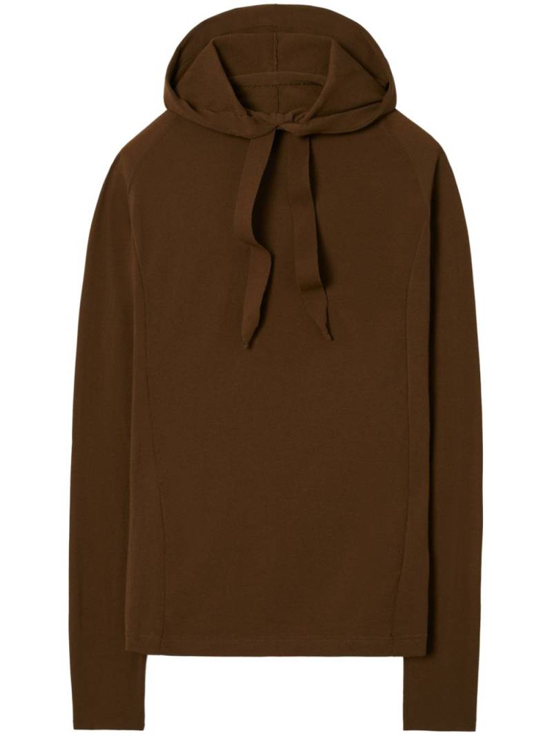 Tory Burch drawstring hoodie - Brown von Tory Burch