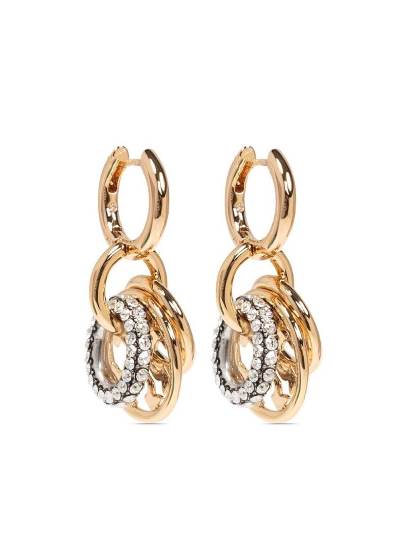 Tory Burch dropped hoop earrings - Gold von Tory Burch