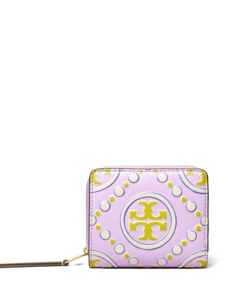 Tory Burch embossed-monogram bi-fold wallet - Purple von Tory Burch