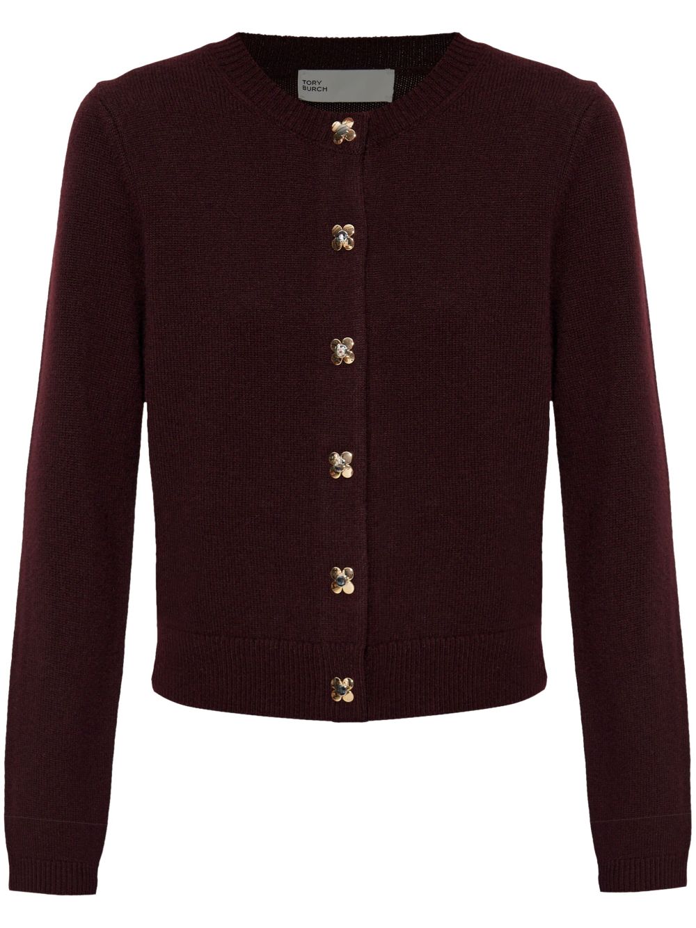 Tory Burch floral-appliqué cardigan - Red von Tory Burch