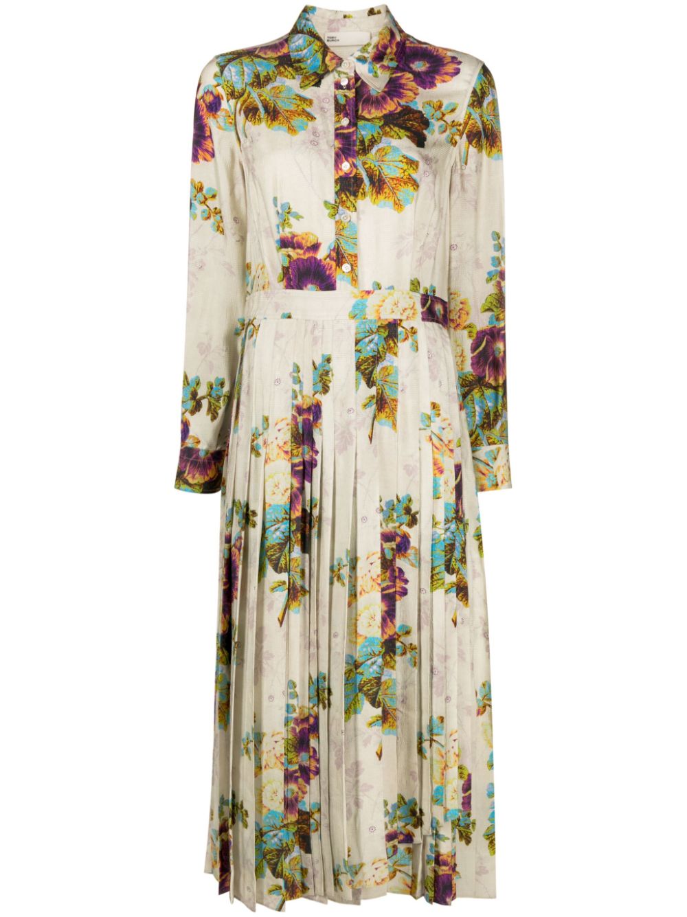 Tory Burch floral-print midi shirtdress - Neutrals von Tory Burch