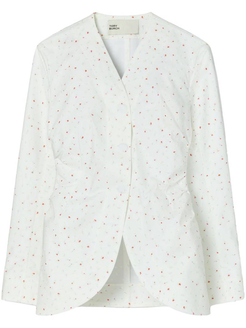 Tory Burch floral-print poplin jacket - White von Tory Burch