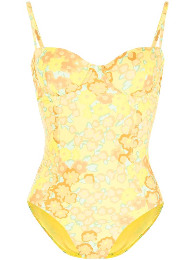 Tory Burch floral print swimsuit - Yellow von Tory Burch