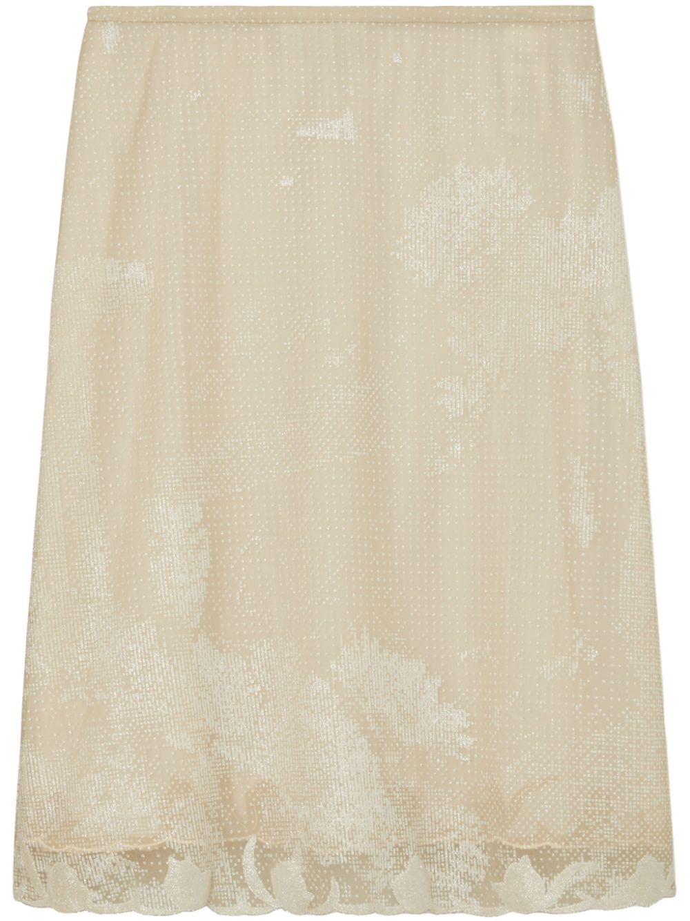 Tory Burch glitter-detail mesh skirt - Neutrals von Tory Burch