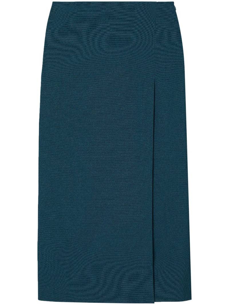 Tory Burch high-waisted faille midi skirt - Blue von Tory Burch