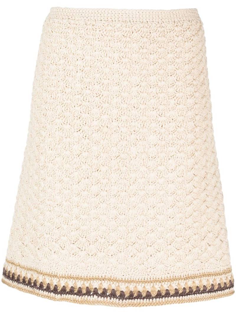 Tory Burch high-waisted knitted skirt - Neutrals von Tory Burch