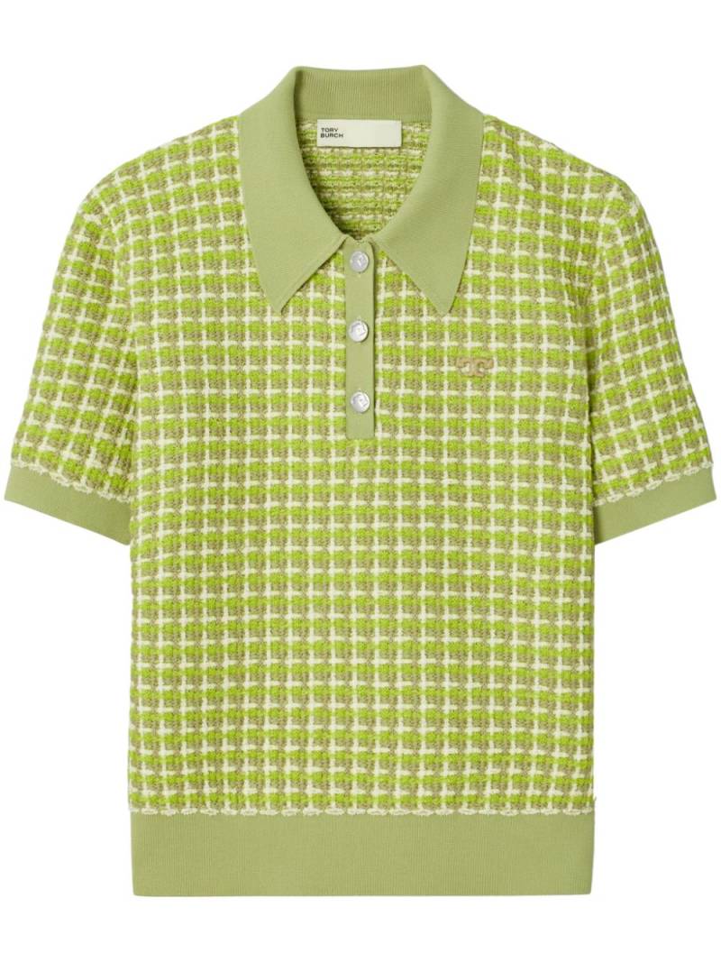 Tory Burch jacquard polo knitted top - Green von Tory Burch