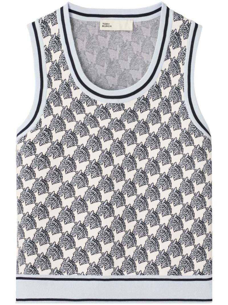 Tory Burch jacquard tank top - White von Tory Burch