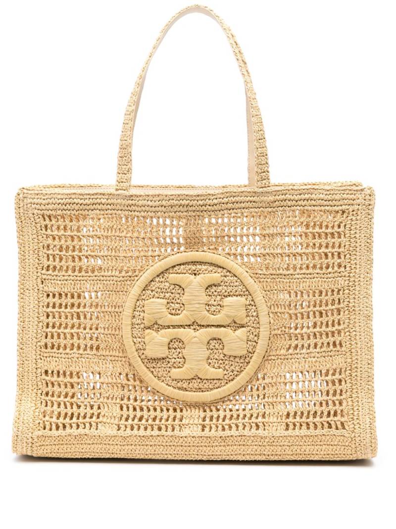 Tory Burch large Ella crochet tote bag - Neutrals von Tory Burch