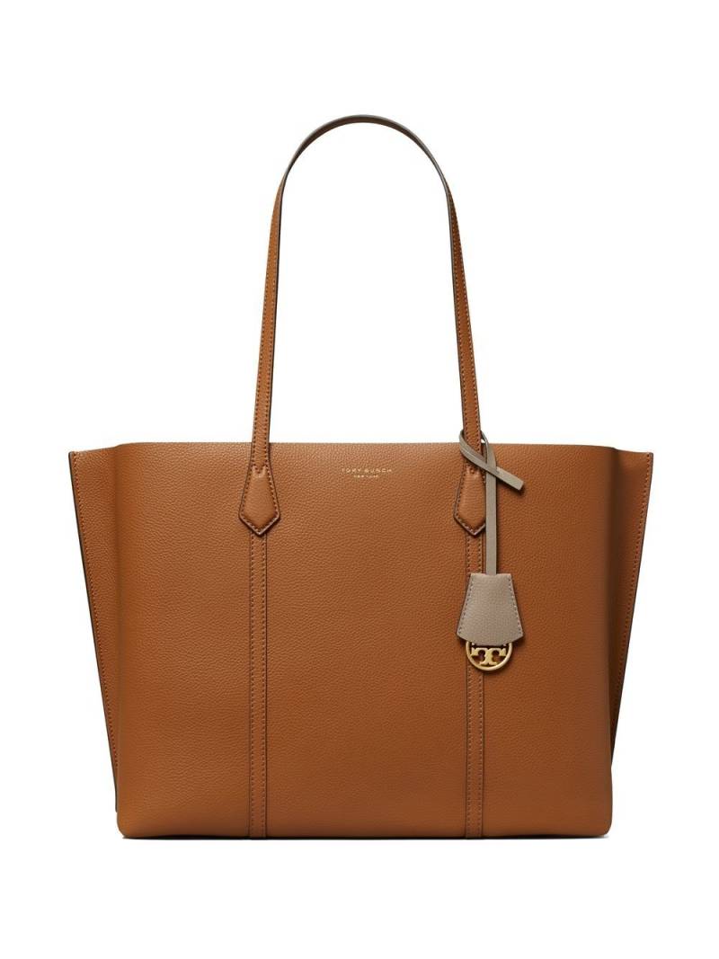 Tory Burch leather logo-print tote bag - Brown von Tory Burch