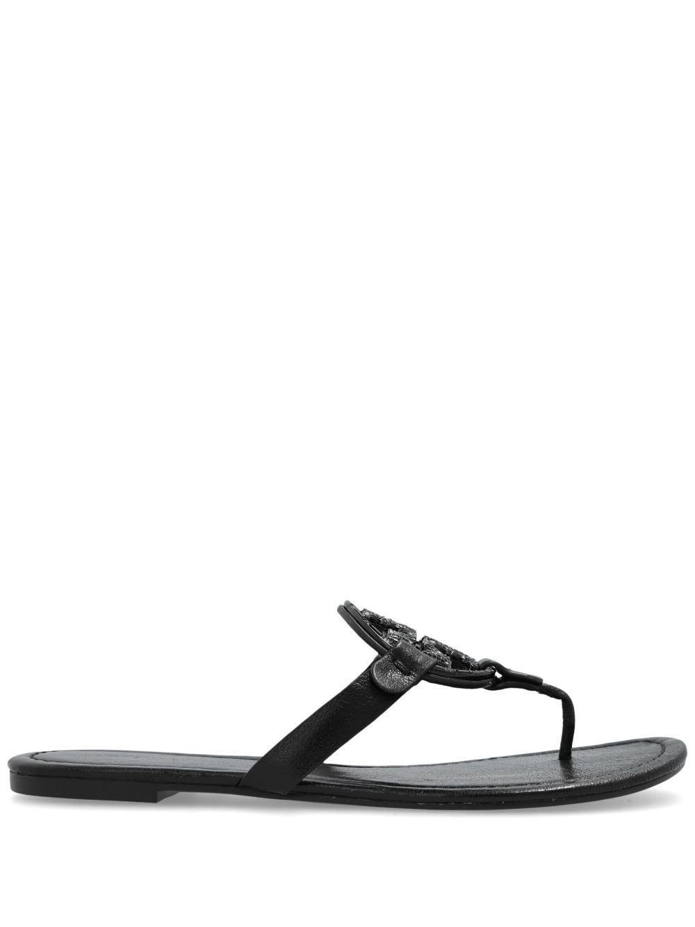 Tory Burch leather slides - Black von Tory Burch