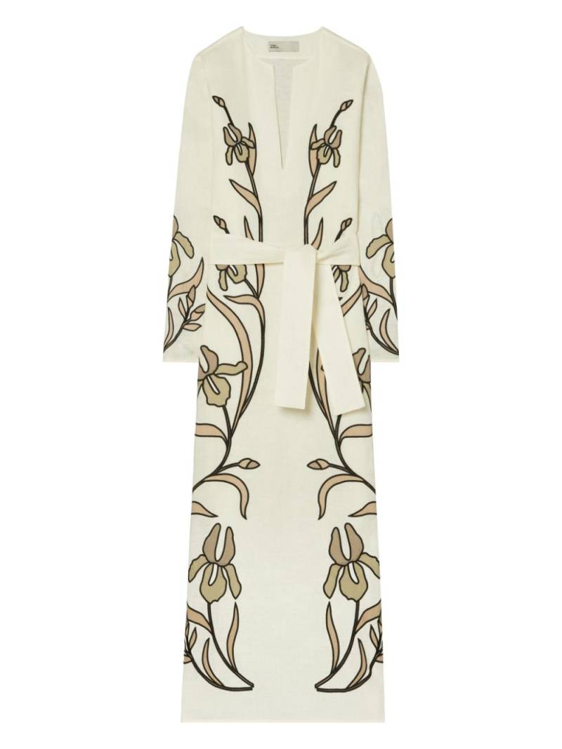 Tory Burch linen kaftan dress - Neutrals von Tory Burch