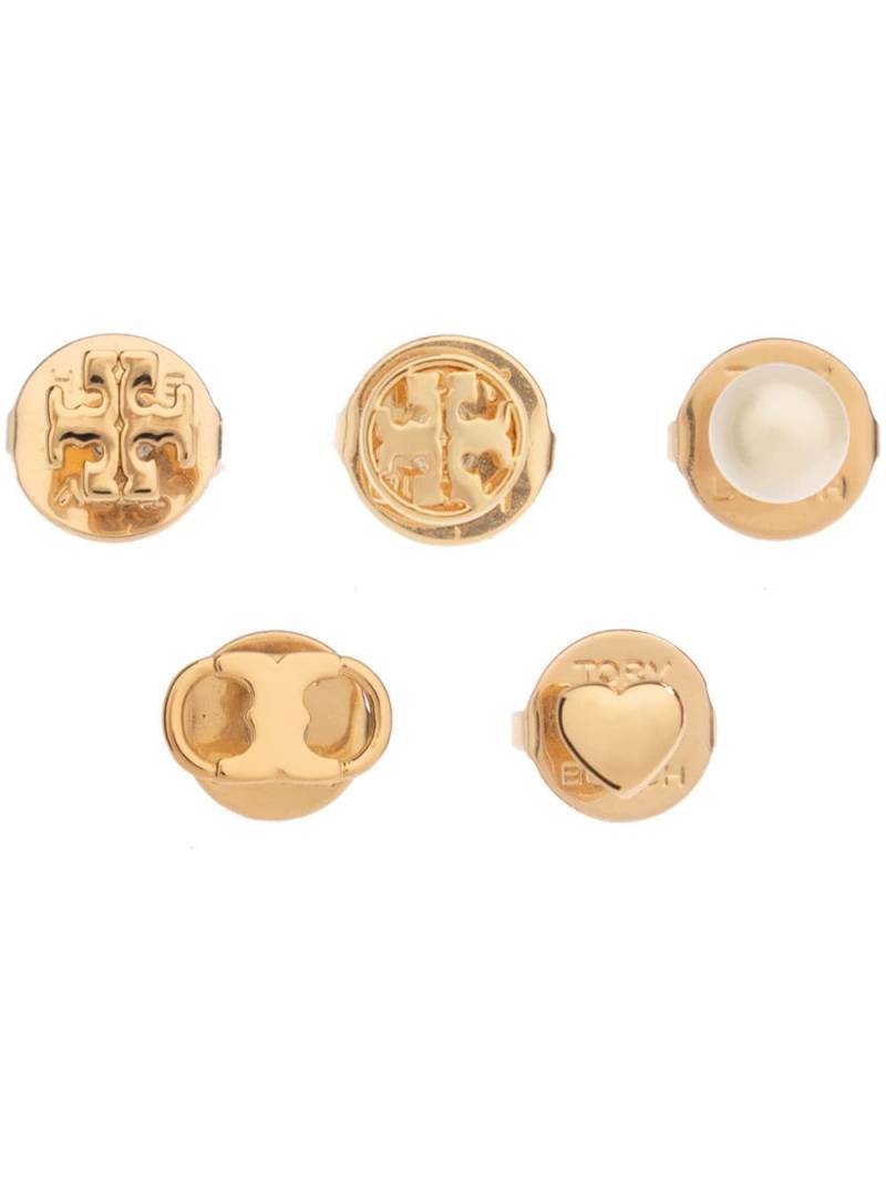 Tory Burch logo earrings (set of five) - Gold von Tory Burch