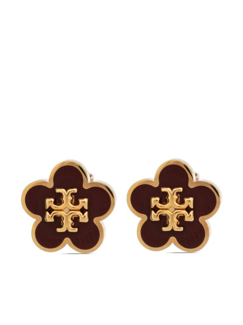 Tory Burch logo earrings - Brown von Tory Burch