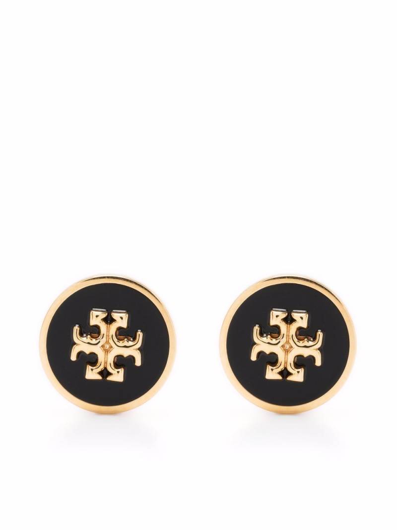 Tory Burch Kira enamel stud earrings - Black von Tory Burch