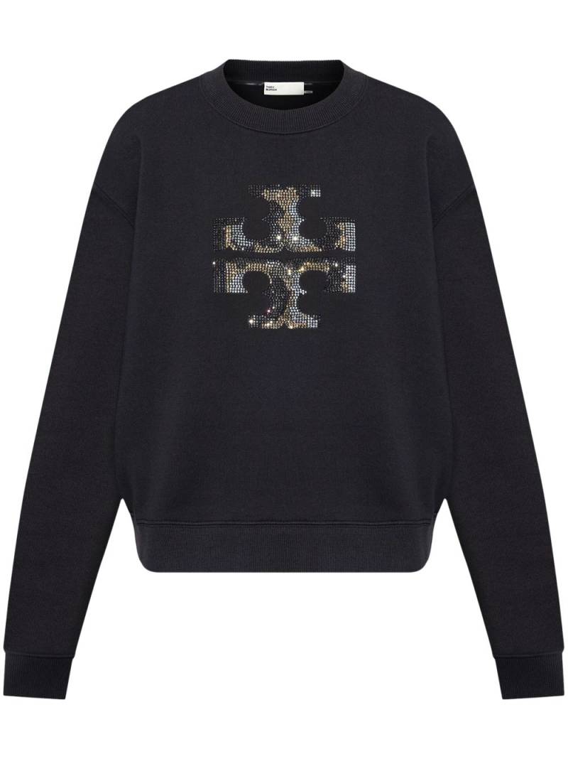 Tory Burch logo-embroidered sweatshirt - Black von Tory Burch