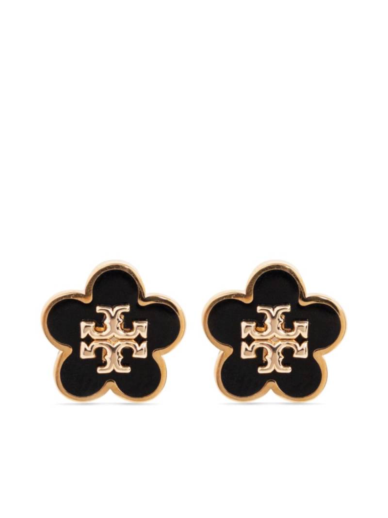 Tory Burch logo-engraved earrings - Black von Tory Burch