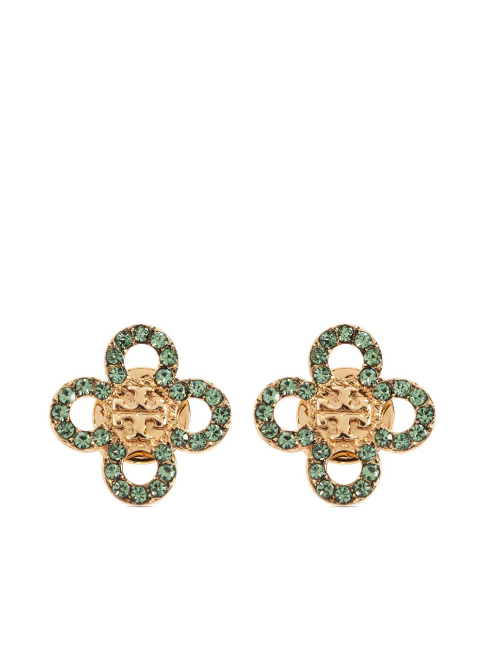 Tory Burch logo-engraved earrings - Green von Tory Burch