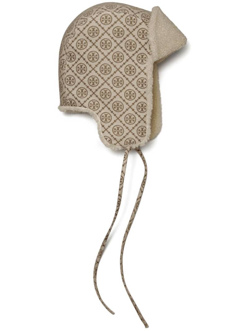 Tory Burch logo-jacquard hat - Neutrals von Tory Burch