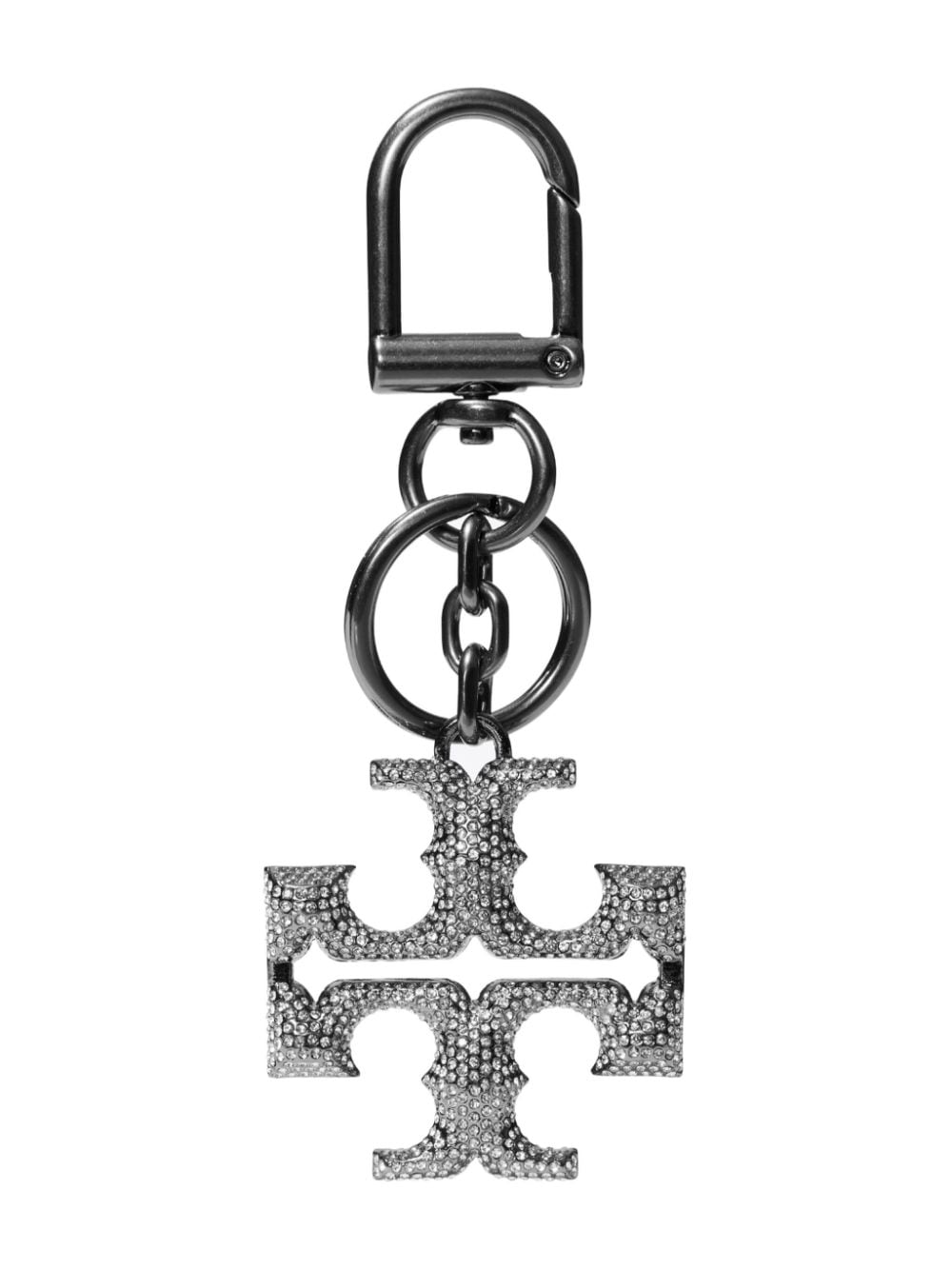 Tory Burch logo pavé key fob - Silver von Tory Burch