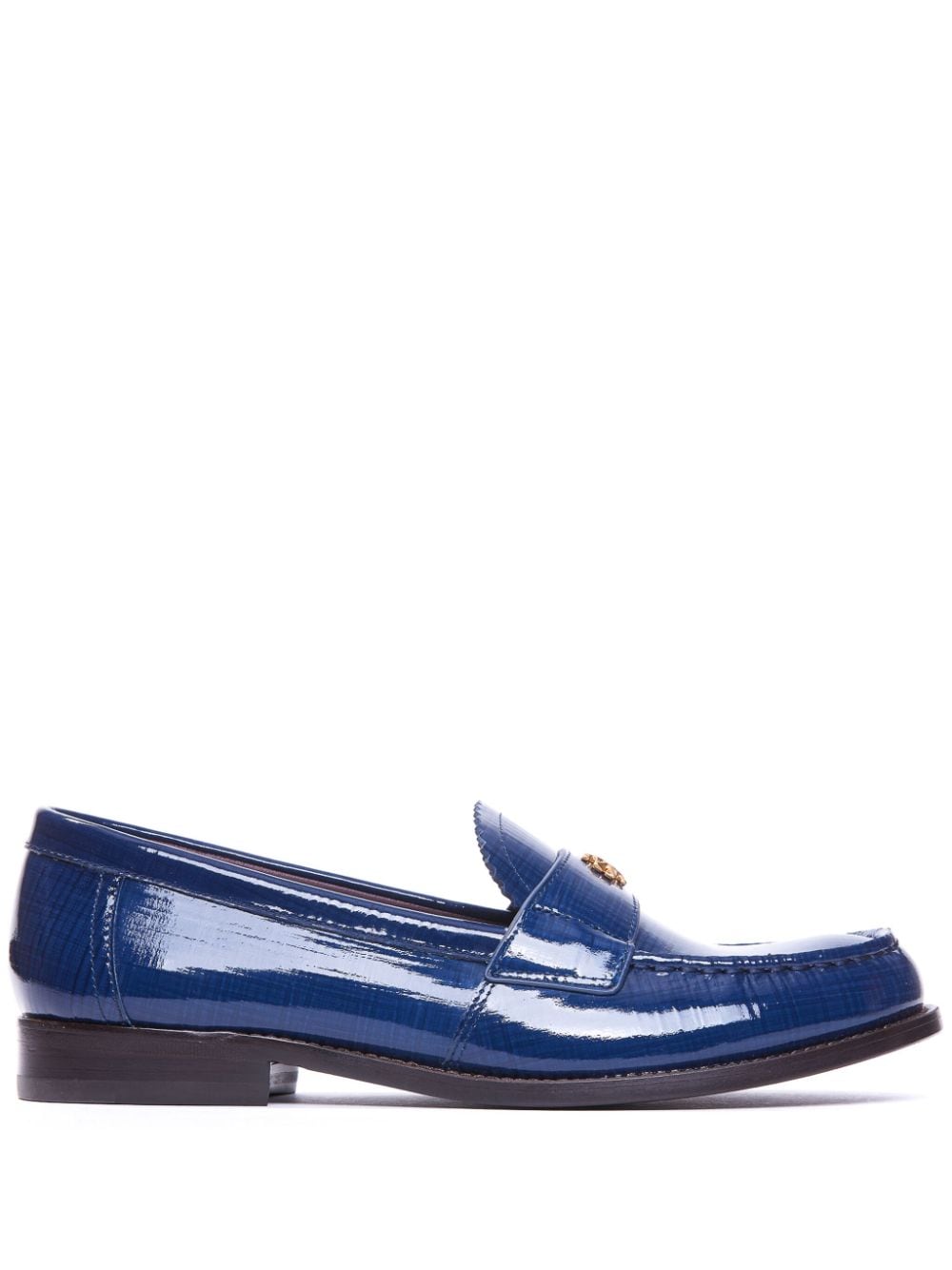 Tory Burch logo-plaque leather loafers - Blue von Tory Burch