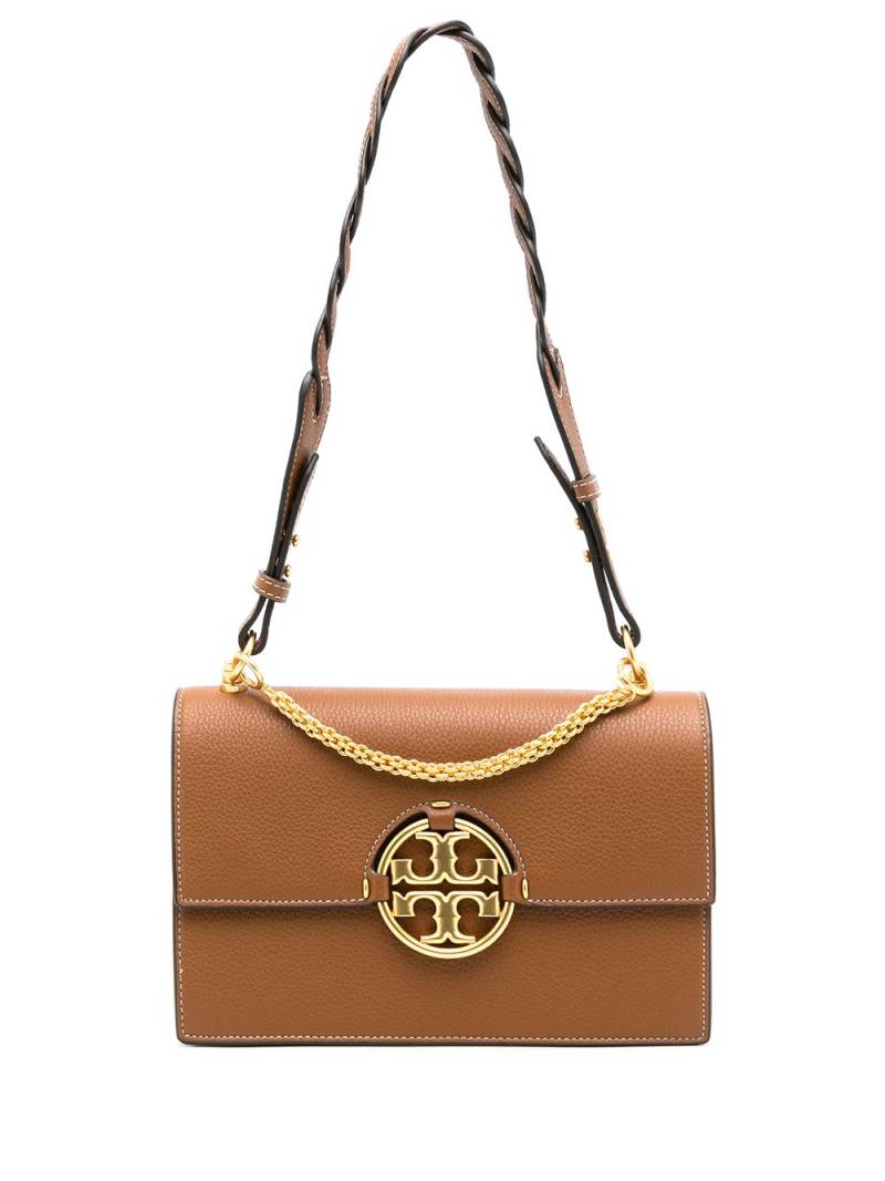 Tory Burch logo-plaque leather shoulder bag - Brown von Tory Burch