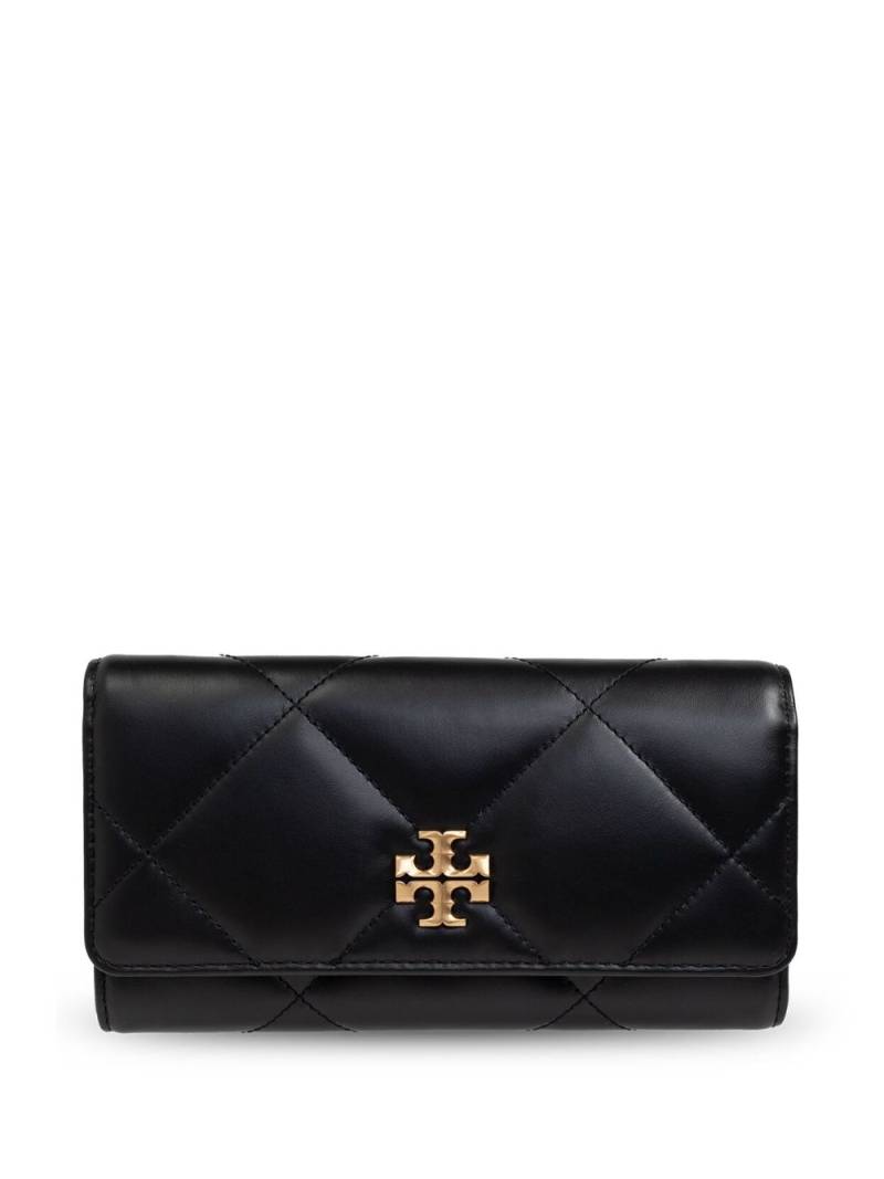 Tory Burch logo-plaque wallet - Black von Tory Burch