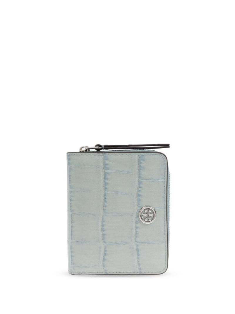 Tory Burch logo-plaque wallet - Blue von Tory Burch