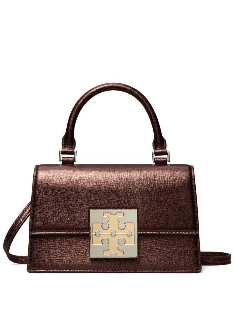 Tory Burch mini Bon Bon metallic tote bag - Brown von Tory Burch