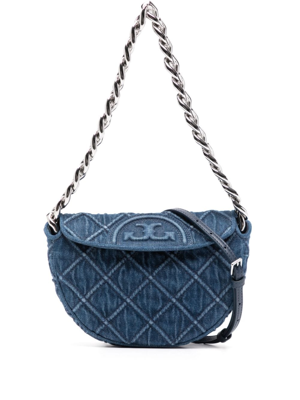 Tory Burch mini Fleming denim crossbody bag - Blue von Tory Burch