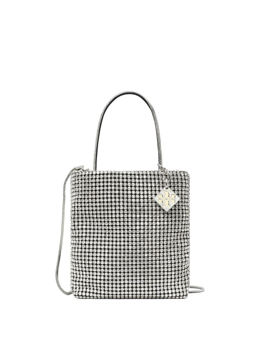 Tory Burch mini Night Owl crystal-embellished tote bag - Silver von Tory Burch