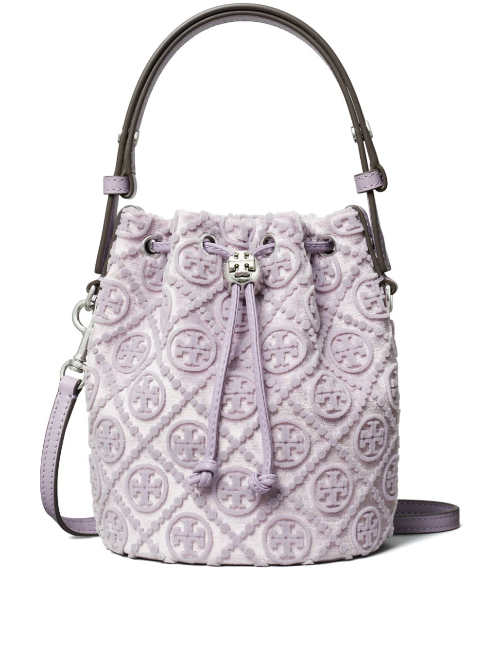 Tory Burch mini T Monogram bucket bag - Purple von Tory Burch